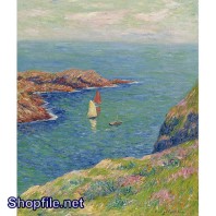 TSD3630 - Tranh sơn dầu nước ngoài nước biển xanh biếc